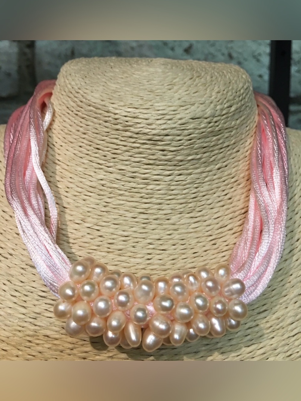 Pink Pearl Cluster Choker Necklace 💖